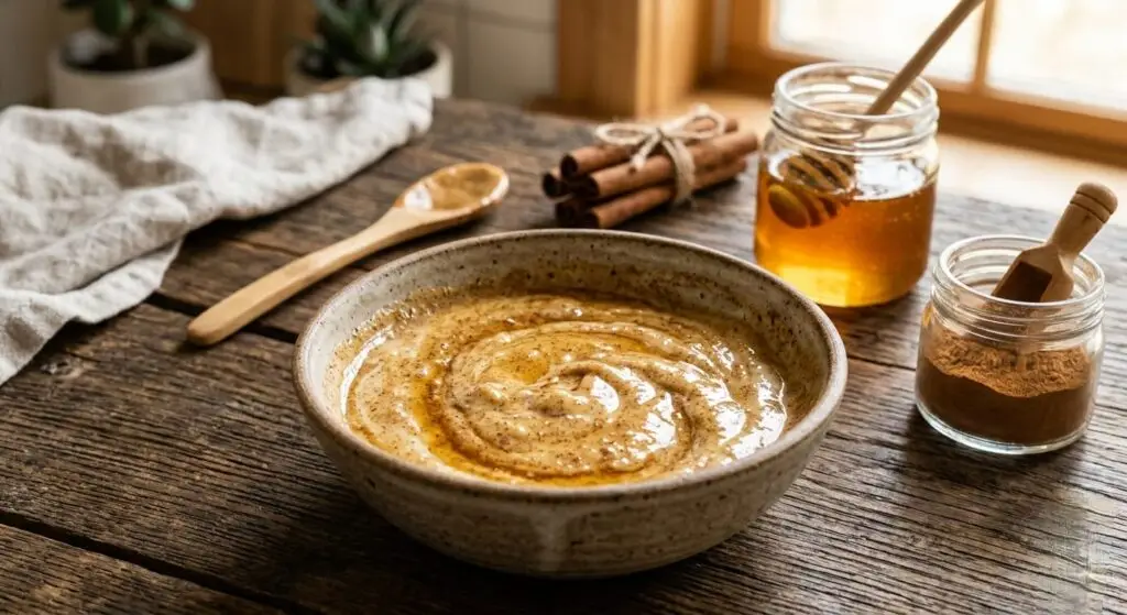 Cinnamon face glowing diy mask